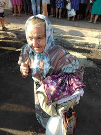 Dankbar für die Hilfe: Eine ukrainische Frau